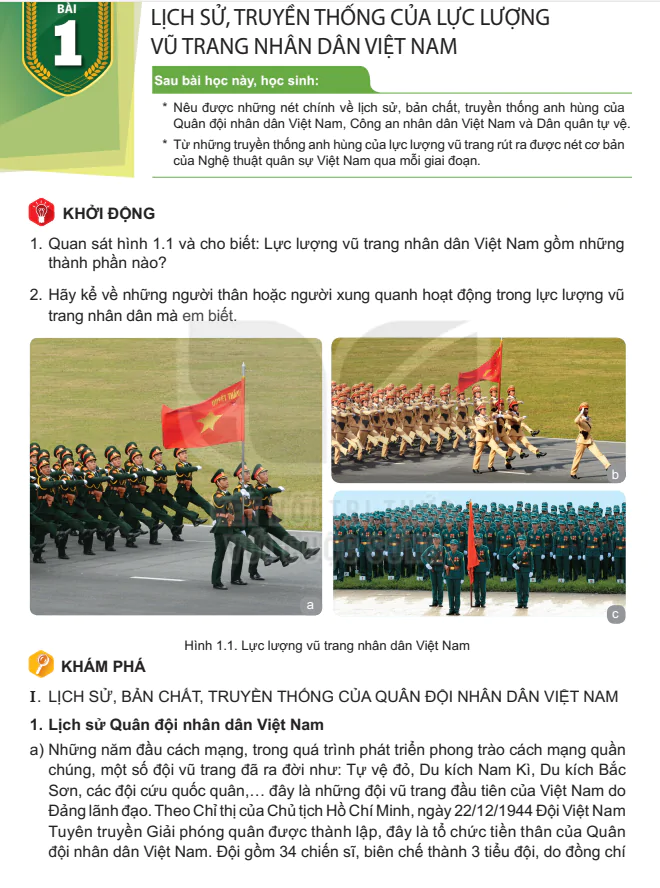 Bài 1: Lịch Sử, Truyền Thống Của Lực Lượng Vũ Trang Nhân Dân Việt Nam