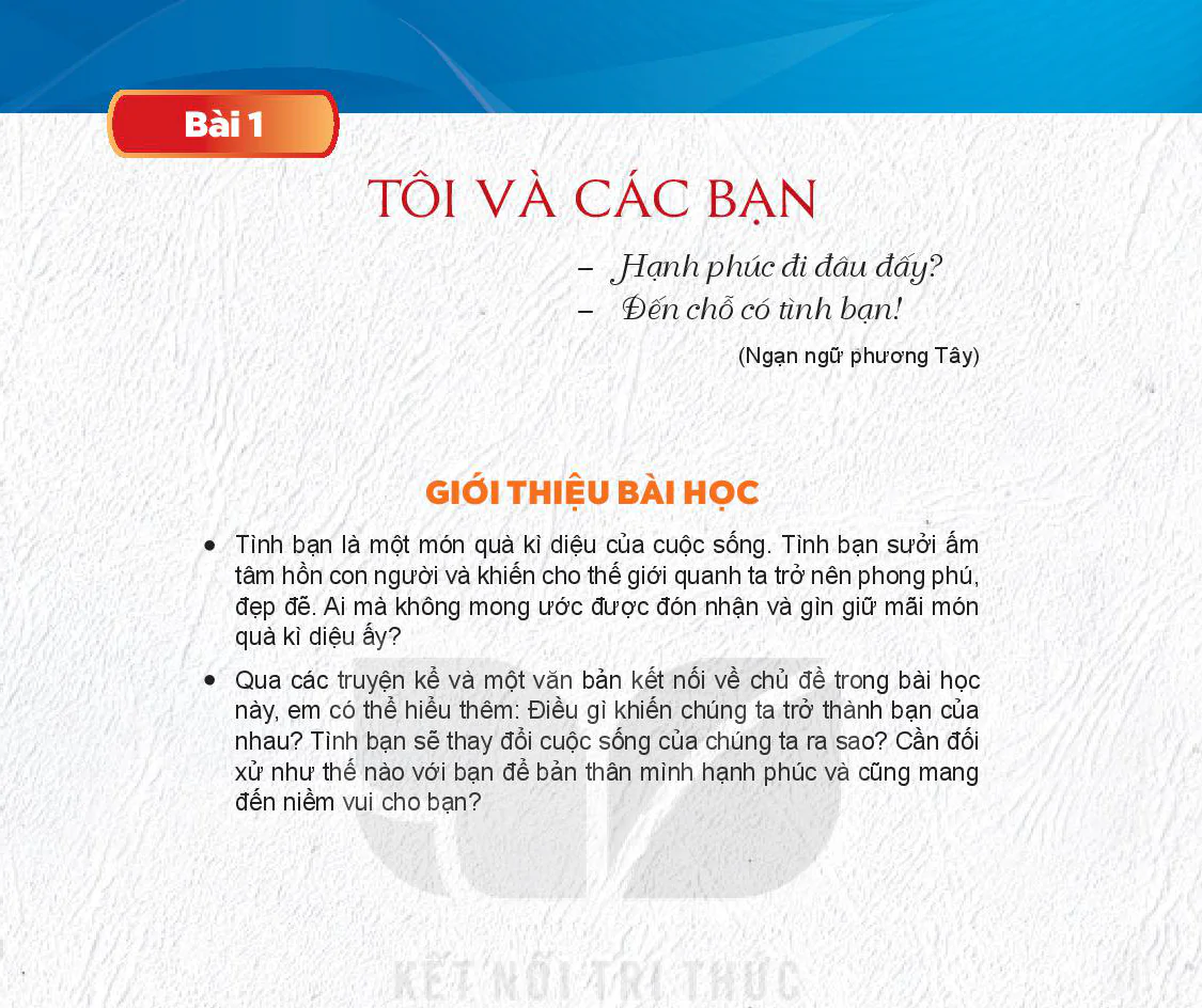 BÀI 1: TÔI VÀ CÁC BẠN