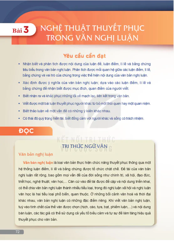 Bài 3: Nghệ thuật thuyết phục trong văn nghị luận