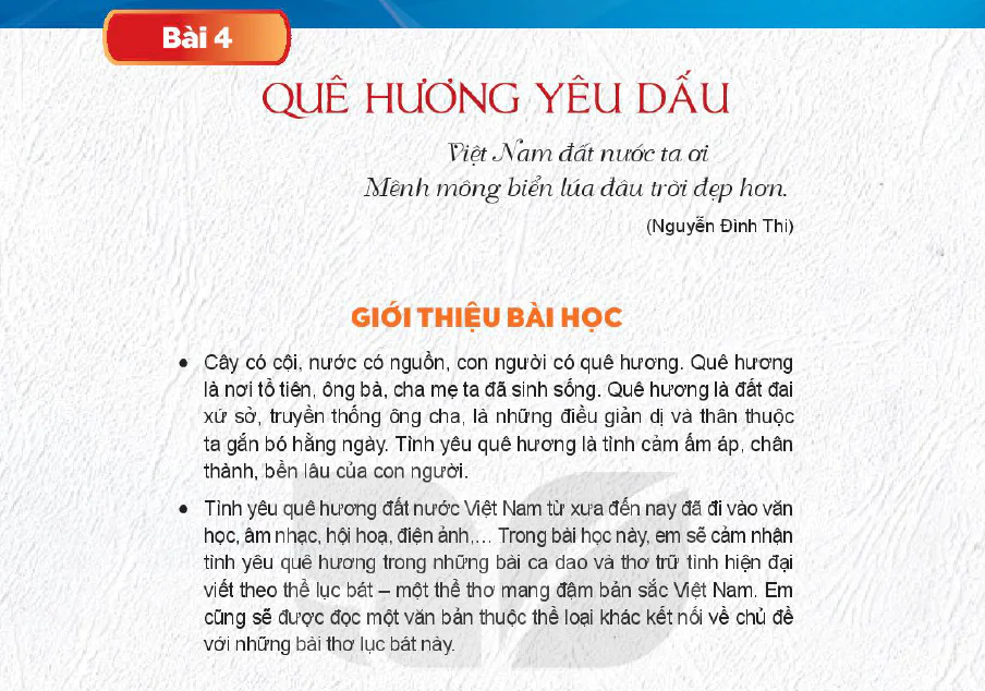 BÀI 4: QUÊ HƯƠNG YÊU DẤU