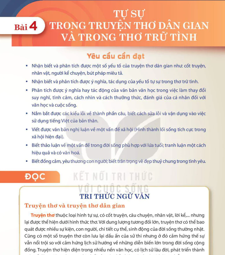 Bài 4: Tự Sự Trong Truyện Thơ Dân Gian Và Trong Thơ Trữ Tình