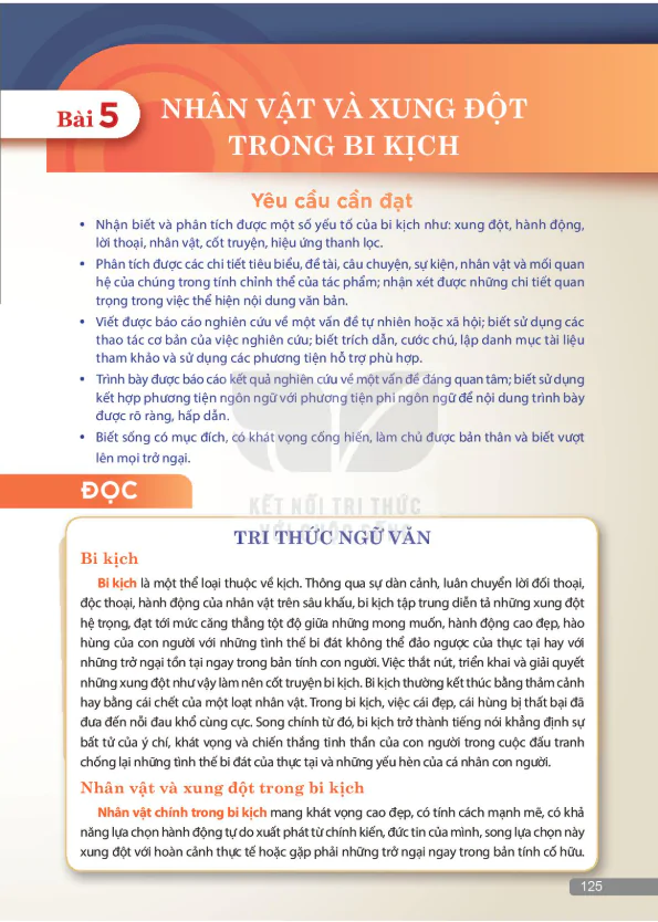 BÀI 5:  NHÂN VẬT VÀ XUNG ĐỘT TRONG BI KỊCH