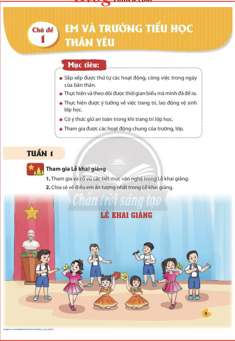 Chủ đề 1: Em và trường tiểu học thân yêu