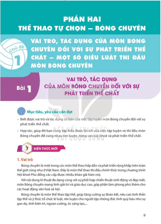 Chủ đề 1: VAI TRÒ, TÁC DỤNG CỦA MÔN BÓNG CHUYỀN ĐỐI VỚI SỰ PHÁT TRIỂN THỂ CHẤT  MỘT SỐ ĐIỀU LUẬT THI ĐẤU MÔN BÓNG CHUYỀN