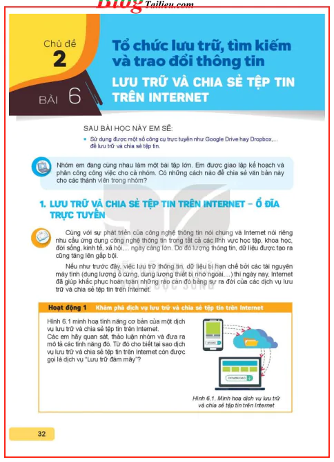 Chủ đề 2: Tổ chức lưu trữ, tìm kiếm và trao đổi thông tin