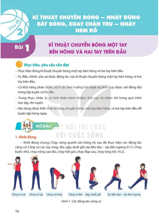 Chủ đề 2: Kĩ thuật chuyền bóng – nhảy dừng bắt bóng, xoay chân trụ – nhảy ném rổ