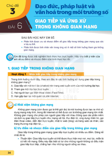 Chủ đề 3: Đạo đức, pháp luật và văn hoá trong môi trường số