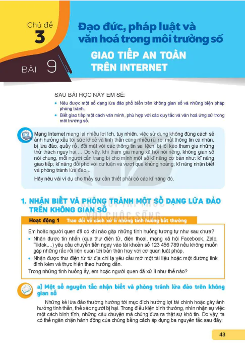 Chủ đề 3: Đạo đức, pháp luật và văn hoá trong môi trường số