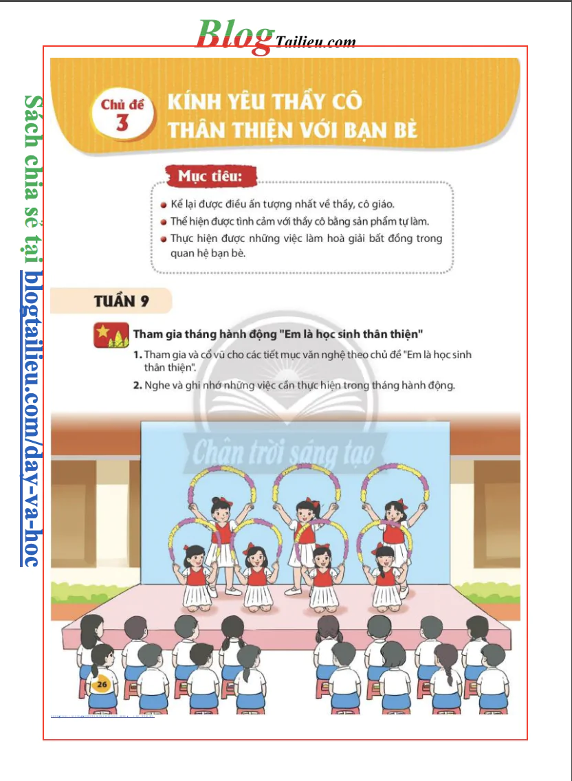 Chủ đề 3: Kính yêu thầy cô thân thiện với bạn bè