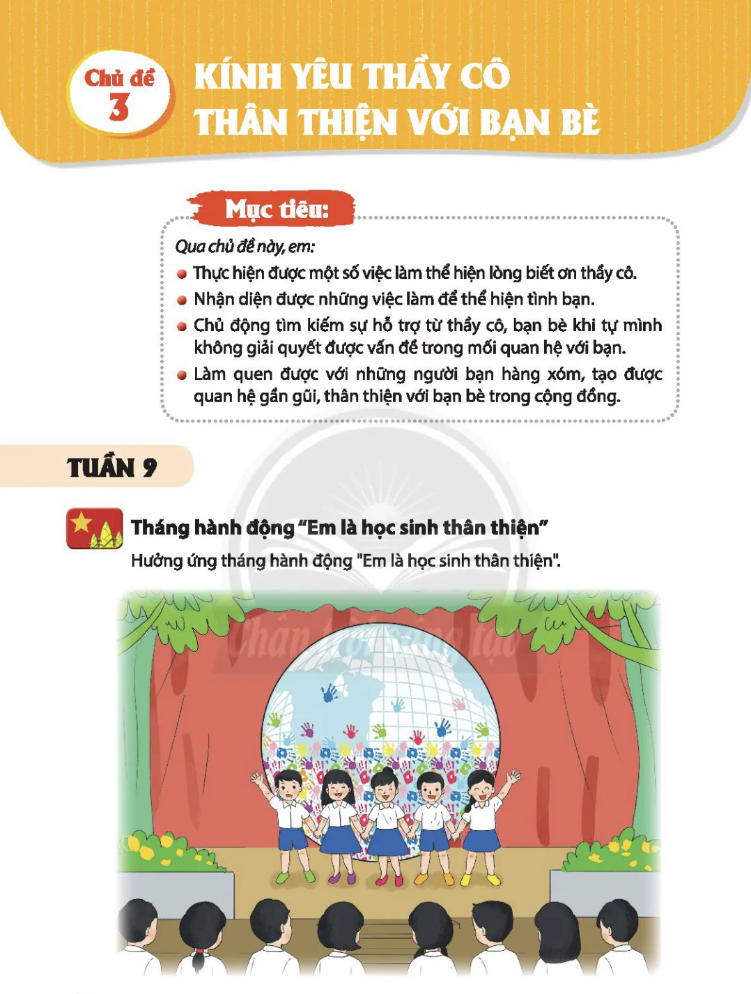 Chủ đề 3: Kính yêu thầy cô thân thiện với bạn bè