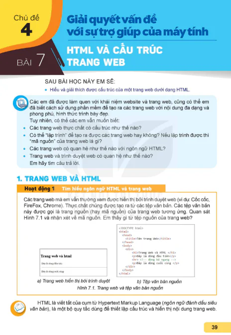 Chủ đề 4: Giải quyết vấn đề với sự trợ giúp của máy tính