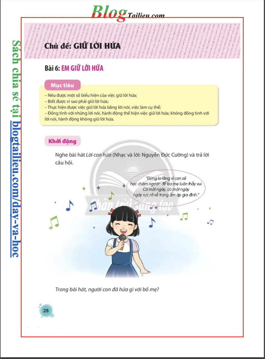 Chủ đề: Giữ lời hứa