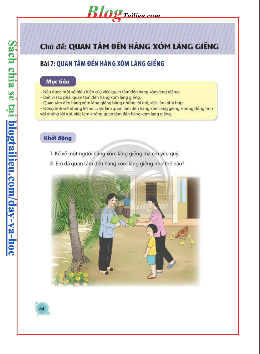 Chủ đề: Quan tâm đến hàng xóm láng giềng