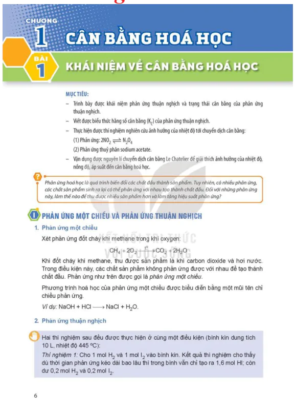 Chương 1: Cân bằng hóa học