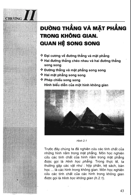  Chương 2: Đường thẳng và mặt phẳng trong không gian. Quan hệ song song 