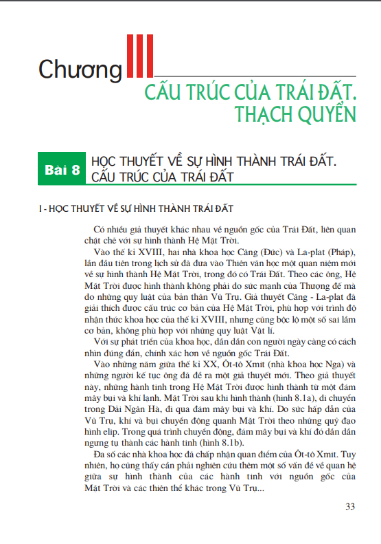 Chương 3: Cấu trúc của trái đất. Thạch quyển