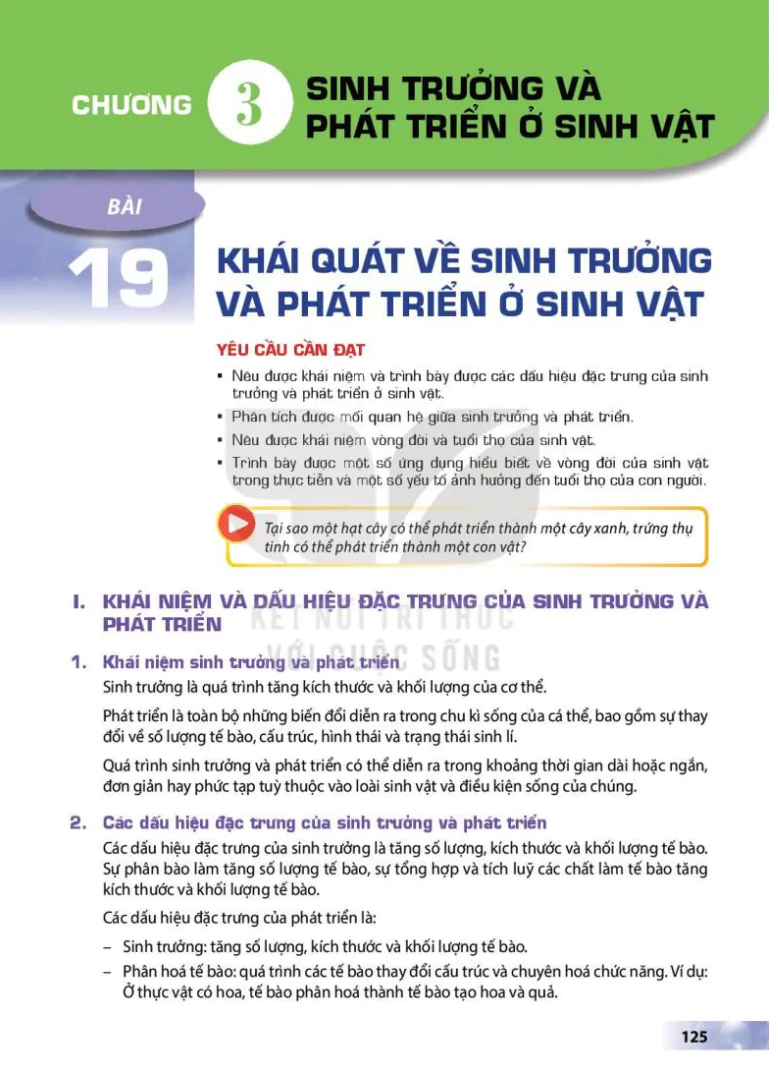 Chương 3: Sinh Trưởng Và Phát Triển Ở Sinh Vật