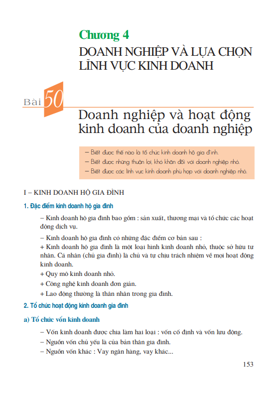 Chương 4: Doanh nghiệp và lựa chọn lĩnh vực kinh doanh