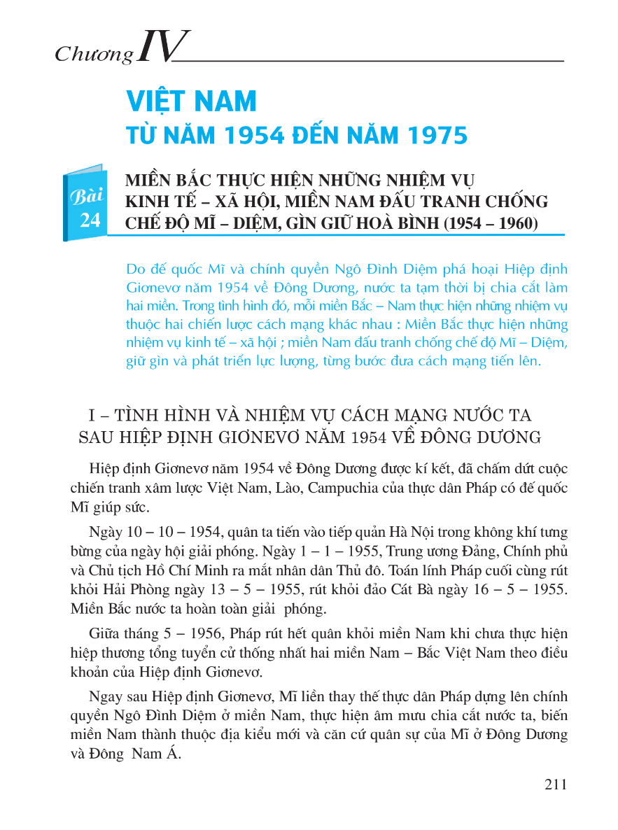 Chương 4: Việt Nam Từ Năm 1954 Đến Năm 1975