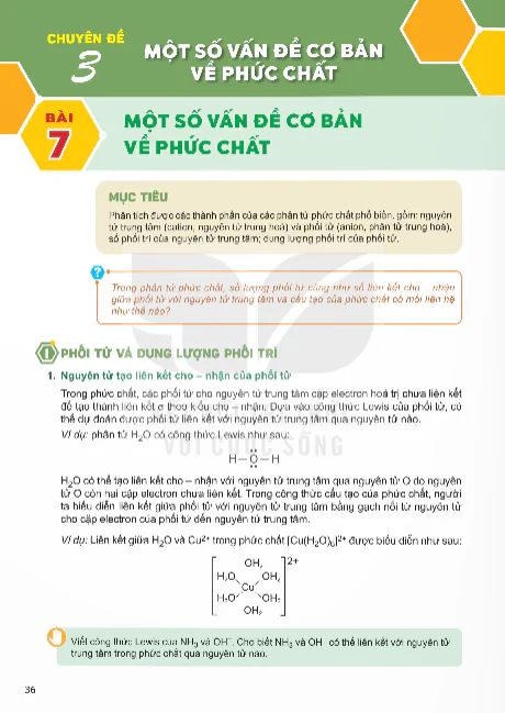 Chuyên Đề 3: Một Số Vấn Đề Cơ Bản Về Phức Chất