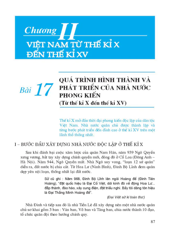 Phần 2 - Chương 2: Việt Nam từ thế kỉ X đến thế kỉ XV