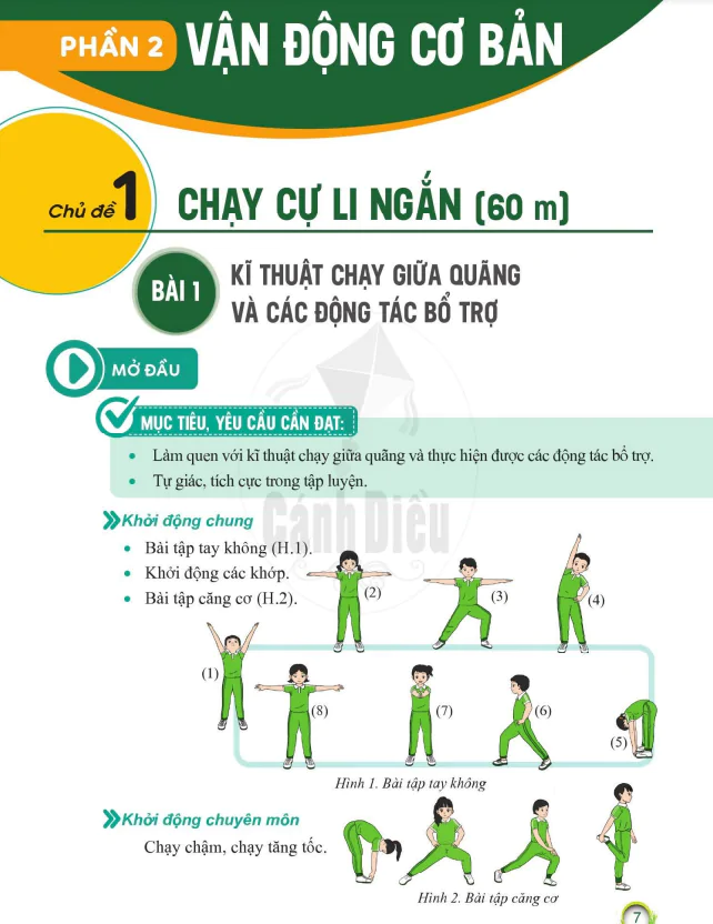 Phần 2: VẬN ĐỘNG CƠ BẢN - Chủ đề 1: CHẠY CỰ LI NGẮN (60m)