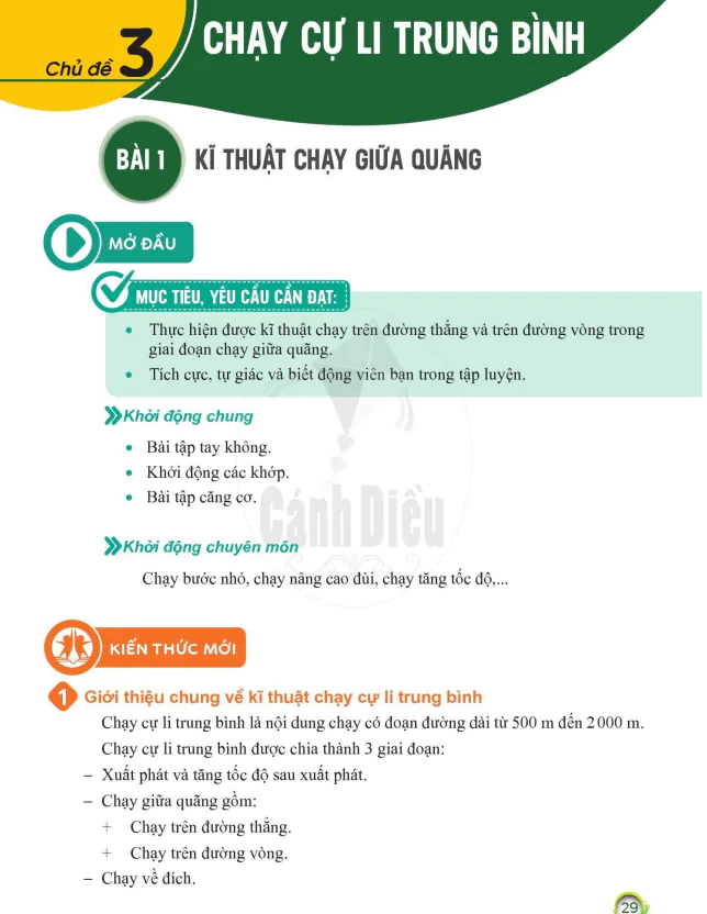 Phần 2: VẬN ĐỘNG CƠ BẢN - Chủ đề 3: CHẠY CỰ LI TRUNG BÌNH