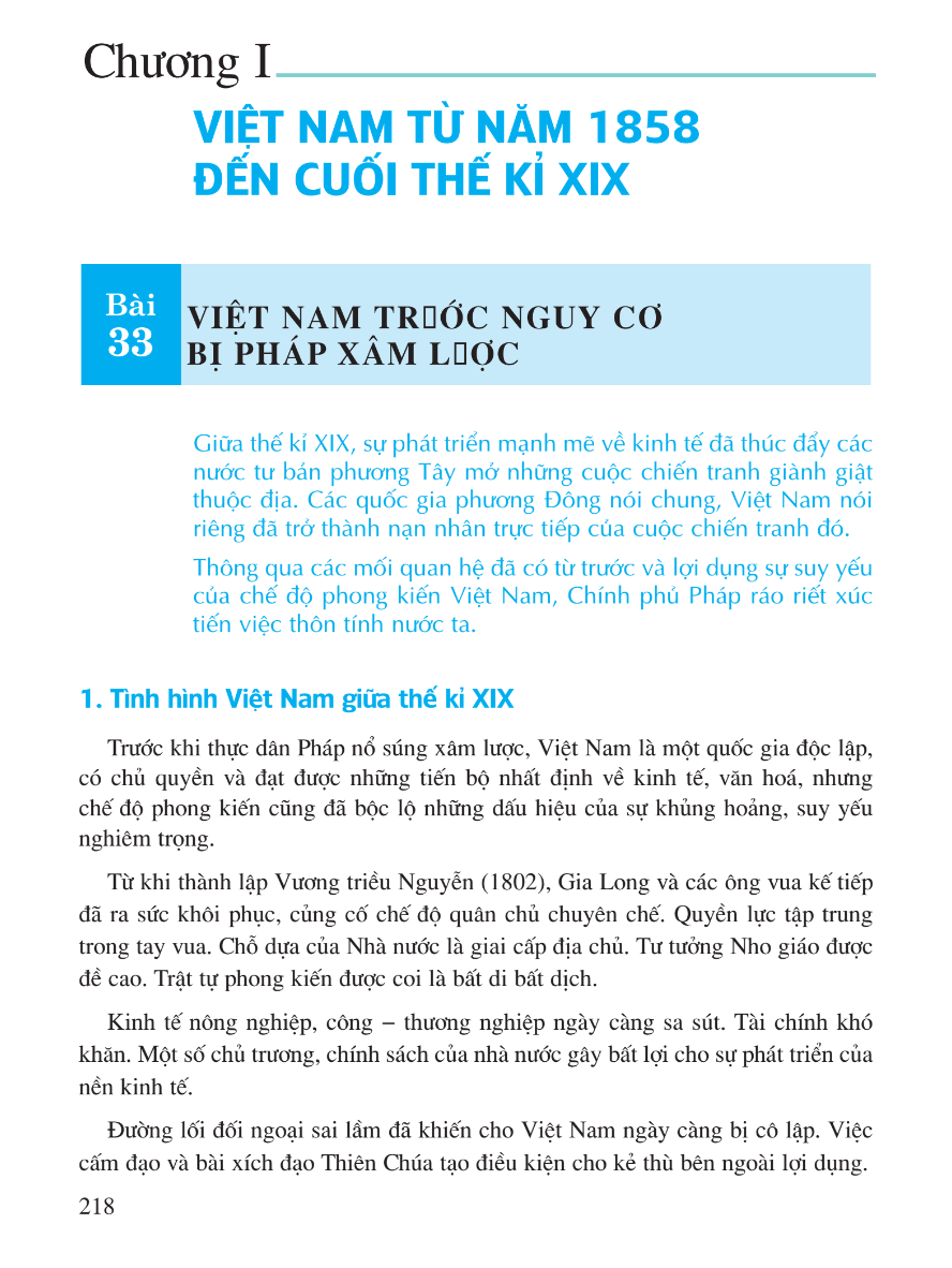 Phần 3 - Chương 1: Việt Nam Từ Năm 1858 Đến Cuối Thế Kỉ XIX