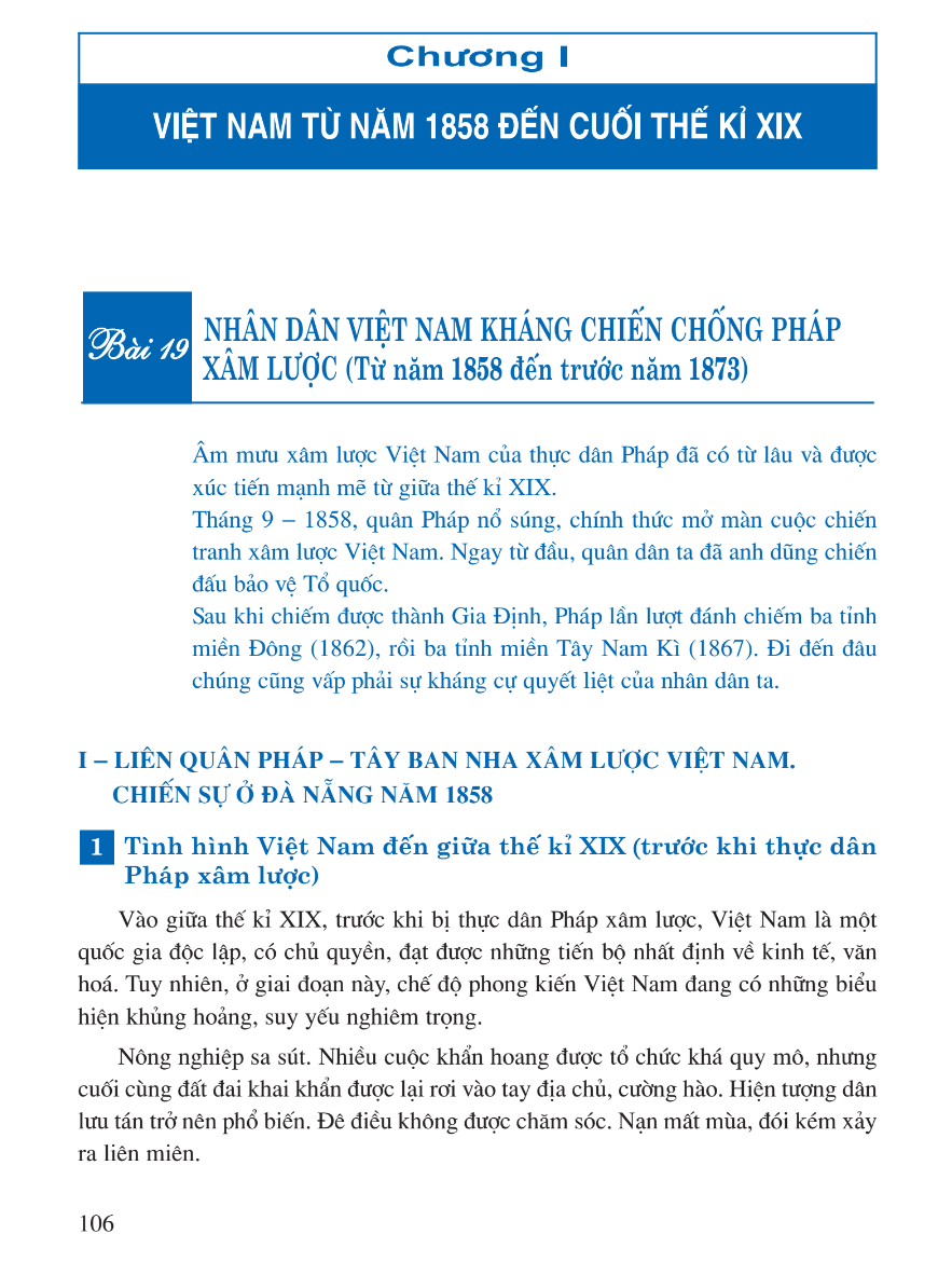 Phần 3 - Chương I: Việt Nam Từ Năm 1858 Đến Cuối Thế Kỉ XIX