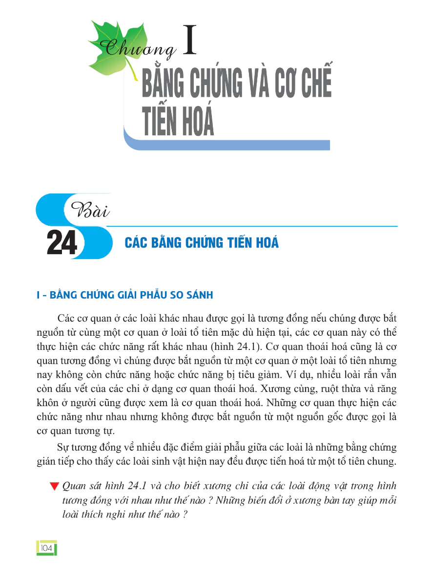 Phần 6 - Chương I: Bằng Chứng Và Cơ Chế Tiến Hóa