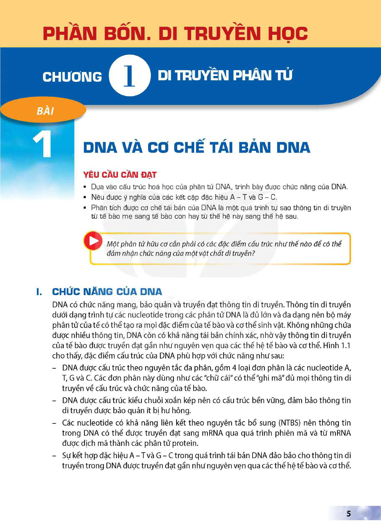 Phần bốn. Di truyền học - Chương I. Di truyền phân tử