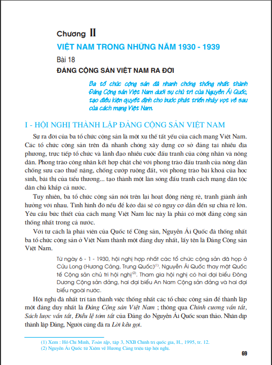 (Phần II) CHƯƠNG II - VIỆT BAN TRONG NHỮNG NĂM 1930 - 1939