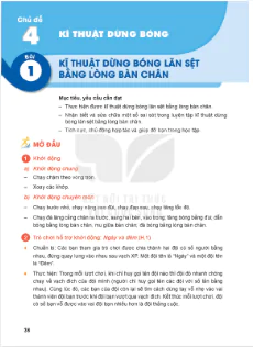 Phần II: Thể thao tự chọn: Bóng đá_Chủ đề 4: Kĩ thuật dừng bóng