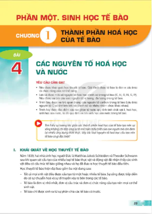 Phần một: Sinh học tế bào - Chương 1: Thành phần hóa học của tế bào