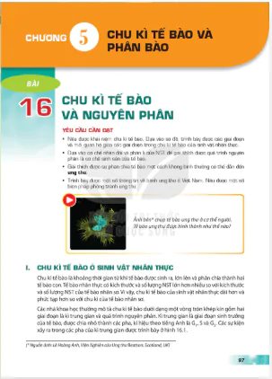 Phần một: Sinh học tế bào - Chương 5: Chu kì tế bào và phân bào