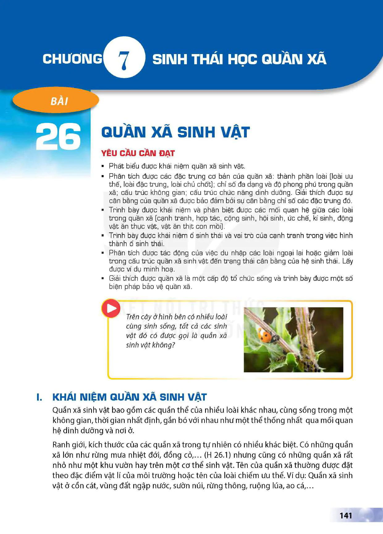 Phần sáu. Sinh thái học và môi trường - Chương VII: Sinh thái học quần xã