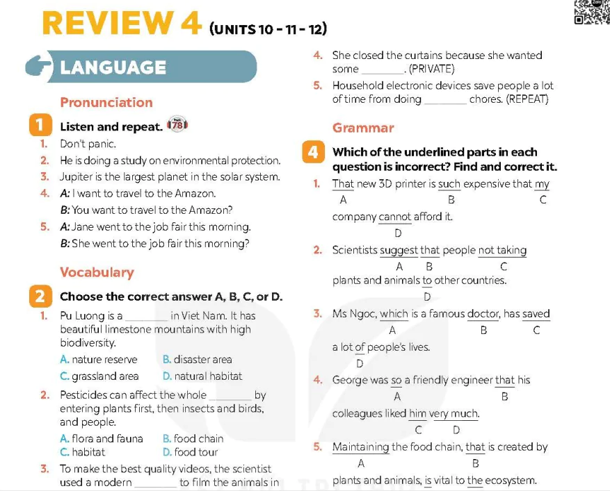 Review 4 (Units 10-11-12)