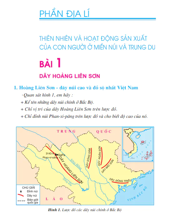 Thiên nhiên và hoạt động sản xuất của con người ở miền núi và trung du.