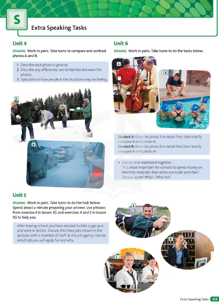 Unit S: Extra Speaking Tasks