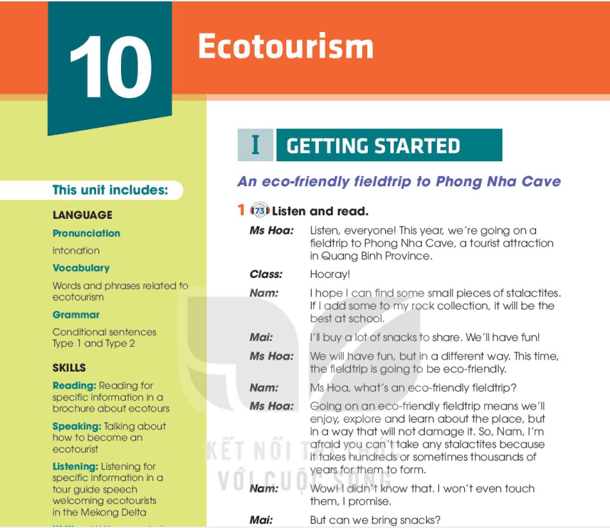 Getting Started | Tiếng Anh 10 | Unit 10: Ecotourism - Lớp 10 - Global ...
