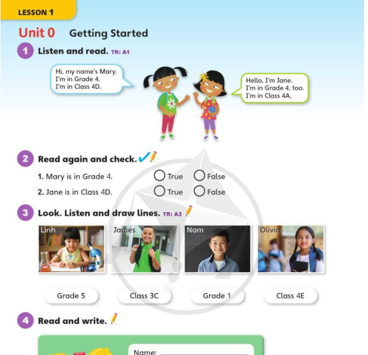 Lesson 1 | Tiếng Anh 4 - Our Explore World | Unit 0 - Getting Started ...