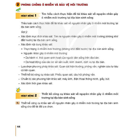 2. PHÒNG CHỐNG Ô NHIỄM VÀ BẢO VỆ MÔI TRƯỜNG