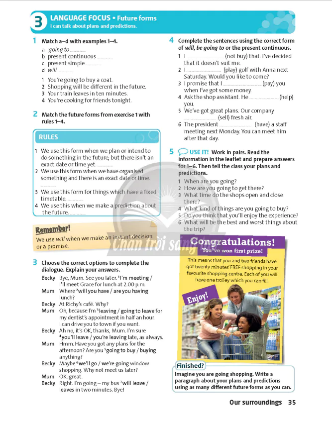 3: LANGUAGE FOCUS  Future forms