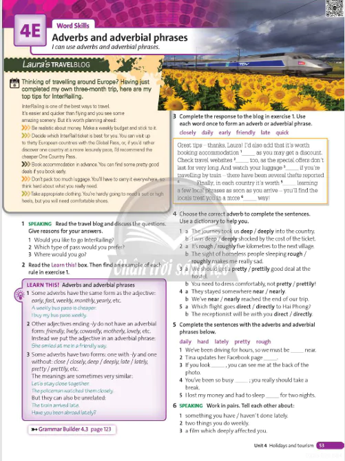 4E Word Skills: Adverbs and adverbial phrases