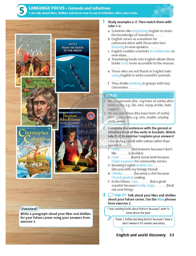 5: LANGUAGE FOCUS • Gerunds and infinitives