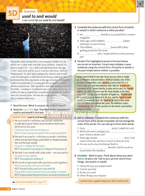 5D Grammar: used to and would