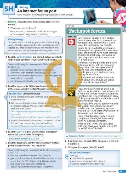 5H: Writing An internet forum post
