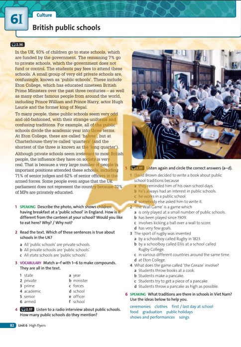 6I: Culture British public schools