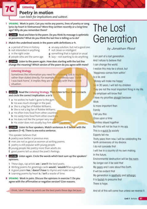 7C: Listening Poetry in motion