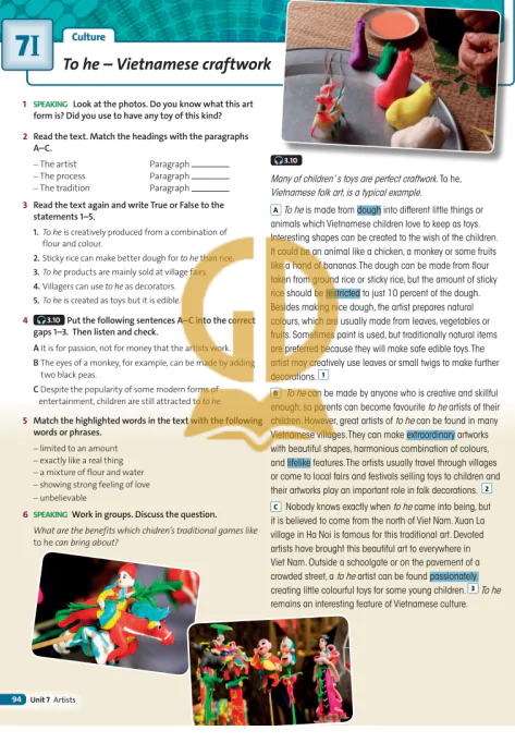 7I: Culture To he – Vietnamese craftwork 